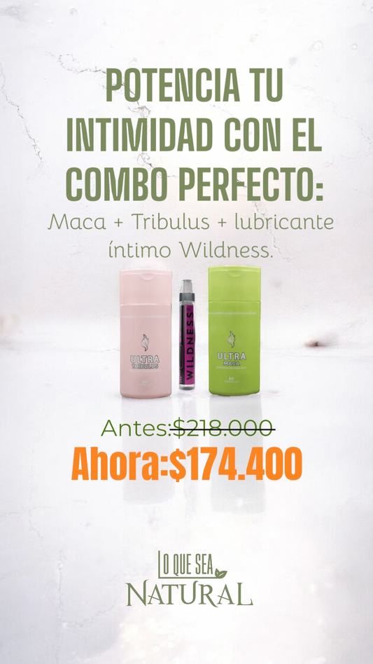 Combo Maca + Tribulus + Lubricante íntimo Wildness